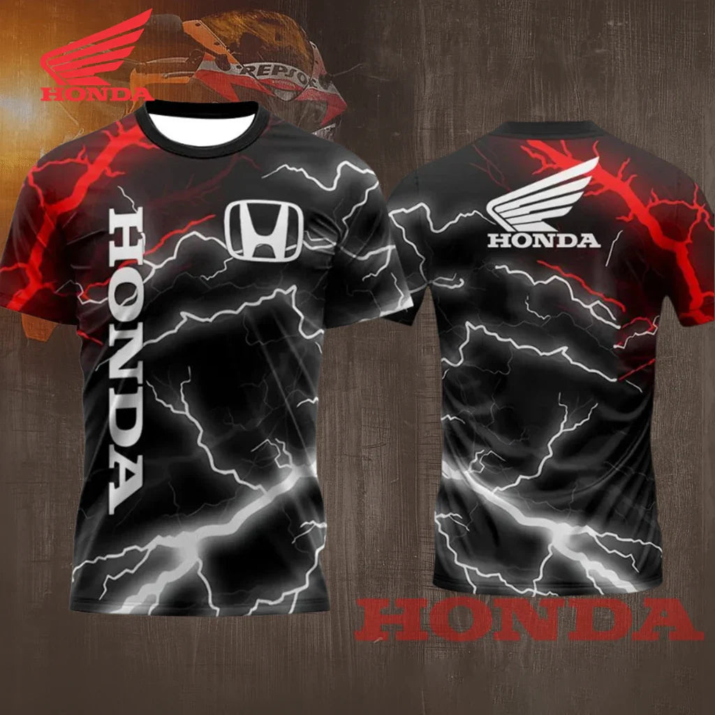 2025 New Summer HRC Men's and Women's Motorcycle Racing Suit Quick-Drying Round Neck Short Sleeve Outdoor Cycling T-Shirt