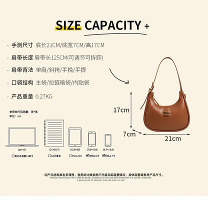 2025 Fashion Underarm Bag Top-handle Bags Women's 2025 New Arrival Casual Dumpling Bag Classyretro Shoulder Crossbody Bag