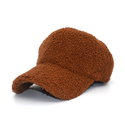 Baseball Cap New Winter Windproof Lamb Wool Caps Warm Caps Women Men Plush Simple Hat Casual Comfortable Outdoor Hats