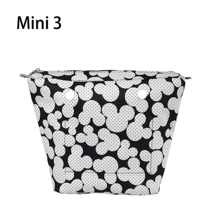 Composite Twill Cloth Waterproof Inner Lining Insert Zipper Pocket for Classic Mini Obag Senior Inner Pocket for O Bag