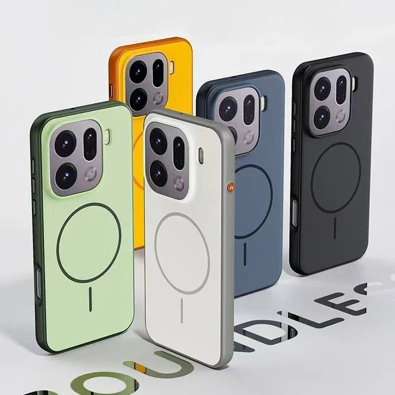 For OPPO Find X9 X9 Pro Case Magnetic Double Color Matte PC +TPU Skin Feel Back Cover with Metal Button for Find X 9