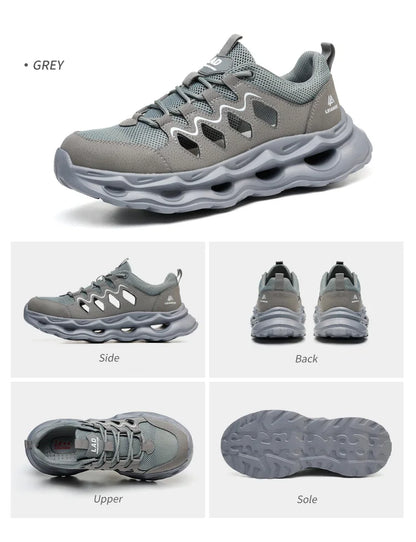 Men's Summer Breathable Safety Shoes Anti-smash Puncture-Proof Work Sneakers Fashion Footwear Comfortable Work Boots