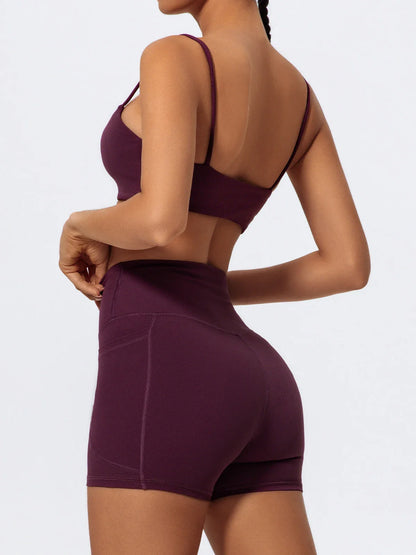 Summer Women Two Piece Gym Workout Set Female Bra Yoga Sets 2ps Shorts Fitness Wear Women Quick-Dry Camisole Sports Bra Suits