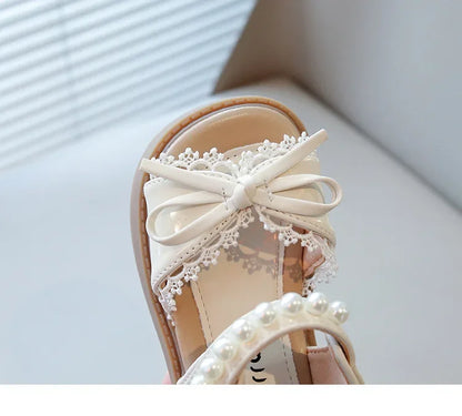 Kids Summer Beach Shoes Bow New Classmate Baby Soft Sole Fashion Girls Sandals Non-slip Princess Shoes Size 25-30