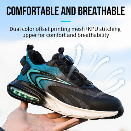 Rotating buckle lightweight and breathable work shoes, protective shoes, industrial safety, puncture resistant steel toe shoes
