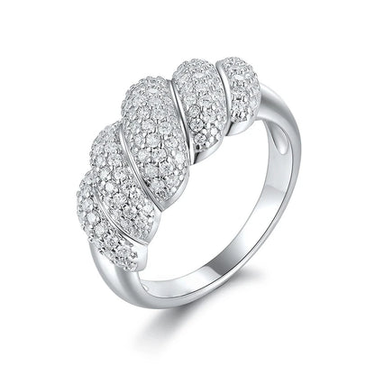 Luxury 100% Real 18k Gold Platinum PT950 Women's Niche High-end Bread Shape Ring