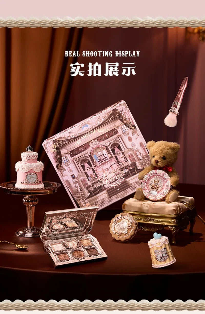 SWEETIE BEAR Makeup Box Gift Set All In One Perfume Shimmer Eye Shadow Palette Blush Lip Jelly Box 10 PCS