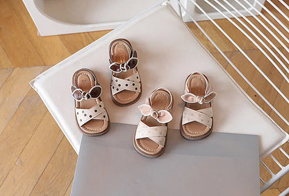 2026 Summer New Girls Soft Bottom Sandals Fashion Retro Hollow Roman Casual Shoes Open-toe Hundreds Of Princess Beach Shoes