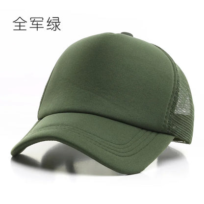 50 Color Unisex SummerTrucker Hat For Adult Net Baseball Cap Men Women Polyester Blank Mesh Adjustable Sun Hat Visor