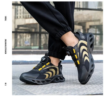 New Safetys Shoe Rotating Button Work Shoes Men Anti-smash Anti-puncture Shoes Fashion Men Sport Shoes Security Protective Boots