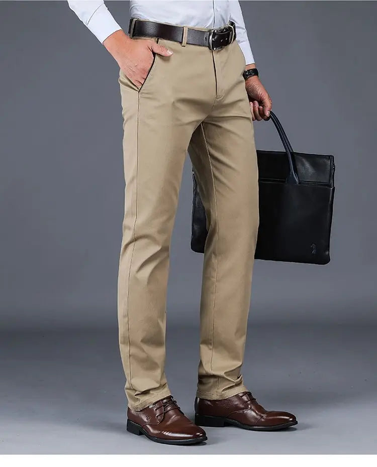 Men's Business Casual Pants Spring Summer Elastic Trousers Office Suit Pant Quick Dry Formal Stretch Pant Breathable Comfortable