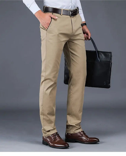 Men's Business Casual Pants Spring Summer Elastic Trousers Office Suit Pant Quick Dry Formal Stretch Pant Breathable Comfortable