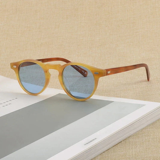 Gregory Peck Vintage Polarized Sun Glasses OV5186 Clear Frame Sunglasses Brand Designer Men Women OV 5186 Gafas Oculos with case