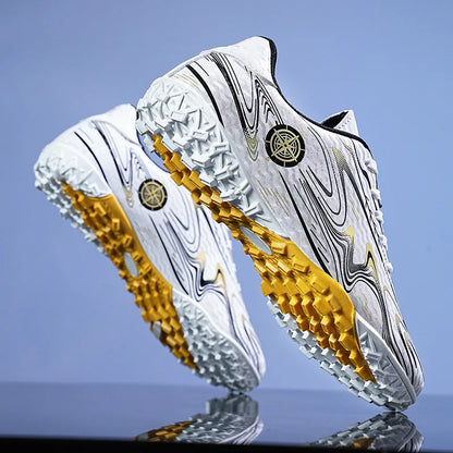 Plus Size Children Firm Ground Soccer Shoes Male Outdoor Primary and Secondary School Students Broken Nails Training Shoes Race