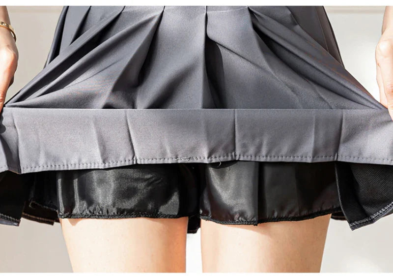 White Women Pleated Skirts Summer High Waist Zipper Girls Dancing JK Mini Skirts Black Fashion Student A Line Faldas 2023