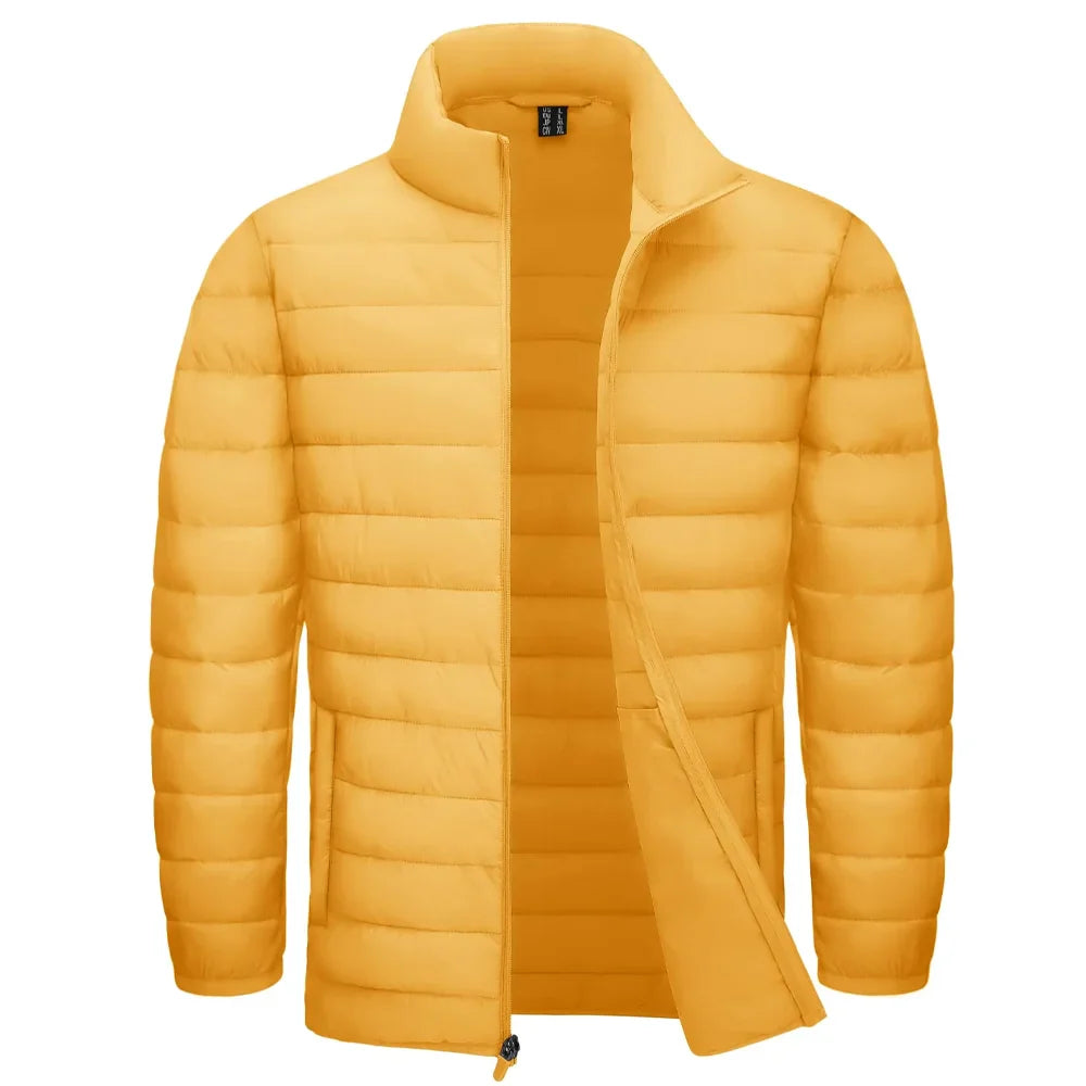 Stand Collar Lightweight Puffer Jackets Mens Quilted Jacket Water Resistant Ripstop Down Insulated Windbreaker Coats