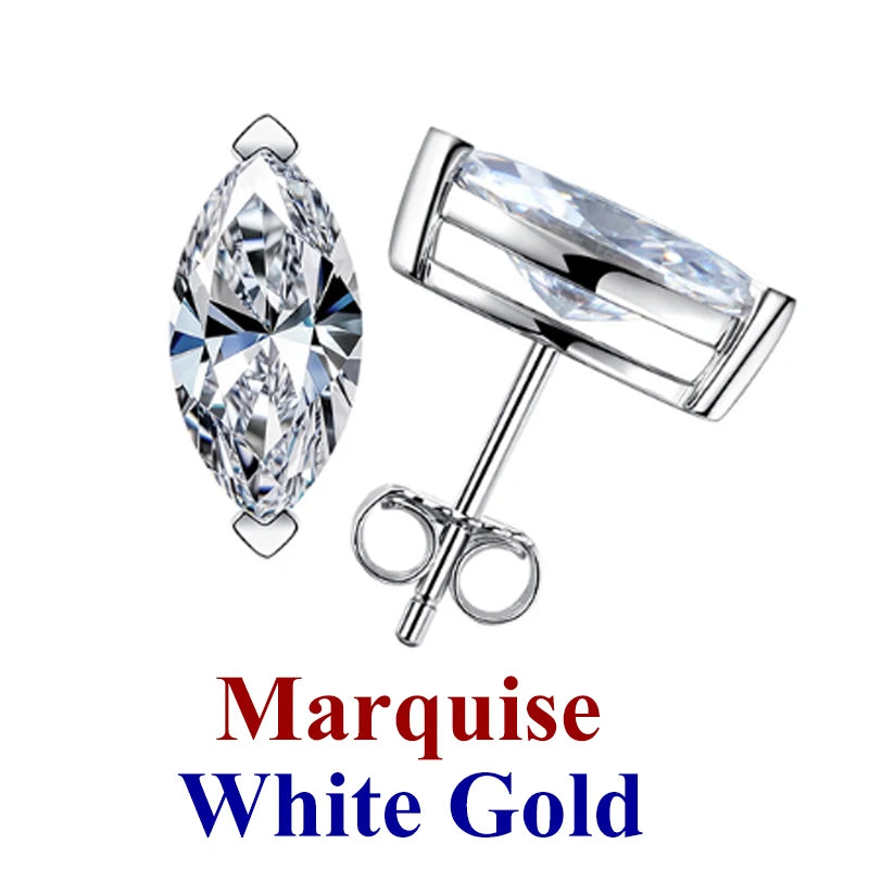 0.5-2ct Moissanite Diamond Stud Earrings for Women Original 925 Sterling Silver Lady's Moissanite Earring New 2026