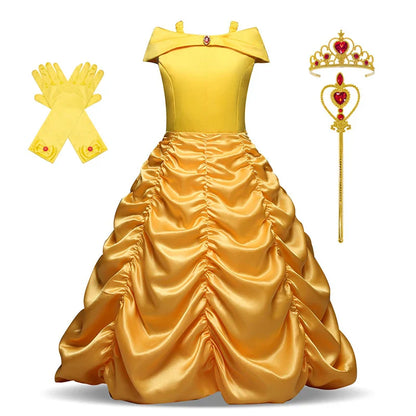 England Style Deluxe Princess Costume Carnival Apparel Birthday Party Carnival Beauty and The Beast Belle Cosplay Dress