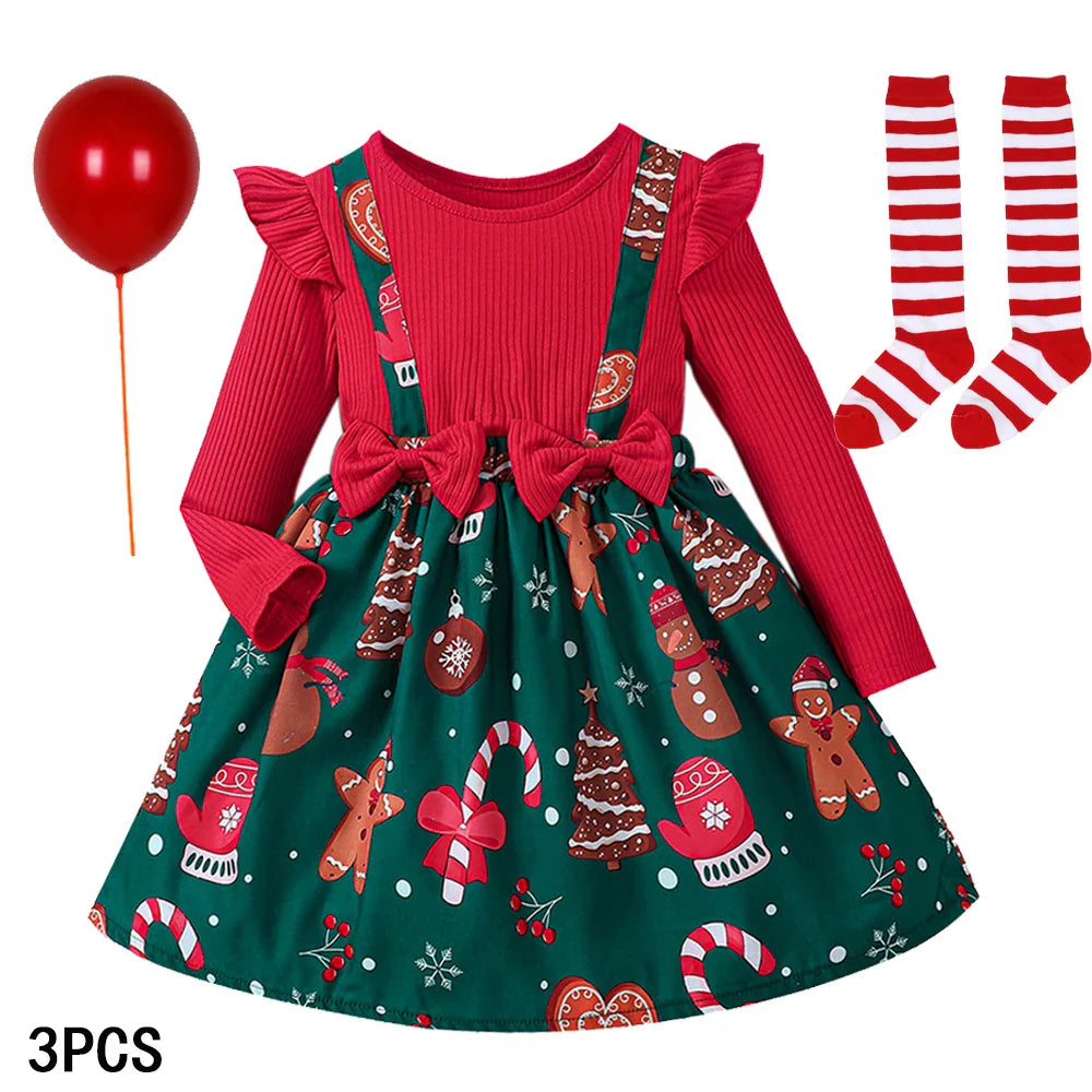 2026 New Year Dresses Princess Dress Red Long Sleeve Flying Sleeve Prom Evening Performance Carnival Christmas Party Clothing