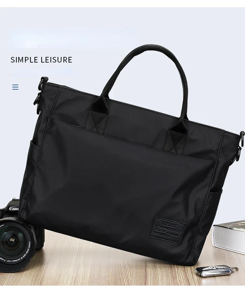 File Bag Carrying Briefcase Men's Business Bag Lawyer Office Computer Bag Horizontal Shoulder Crossbody Bag Men Bag
