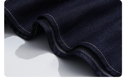 Dark Blue Denim Midi Skirt for Women 2026 Spring Elastic Waist Skirts Casual A-Line Skirt with Pockets 2261026207