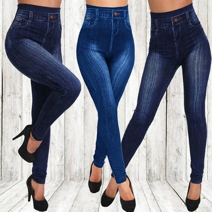 Women Plus Size Pencil High Waist Denim Pants