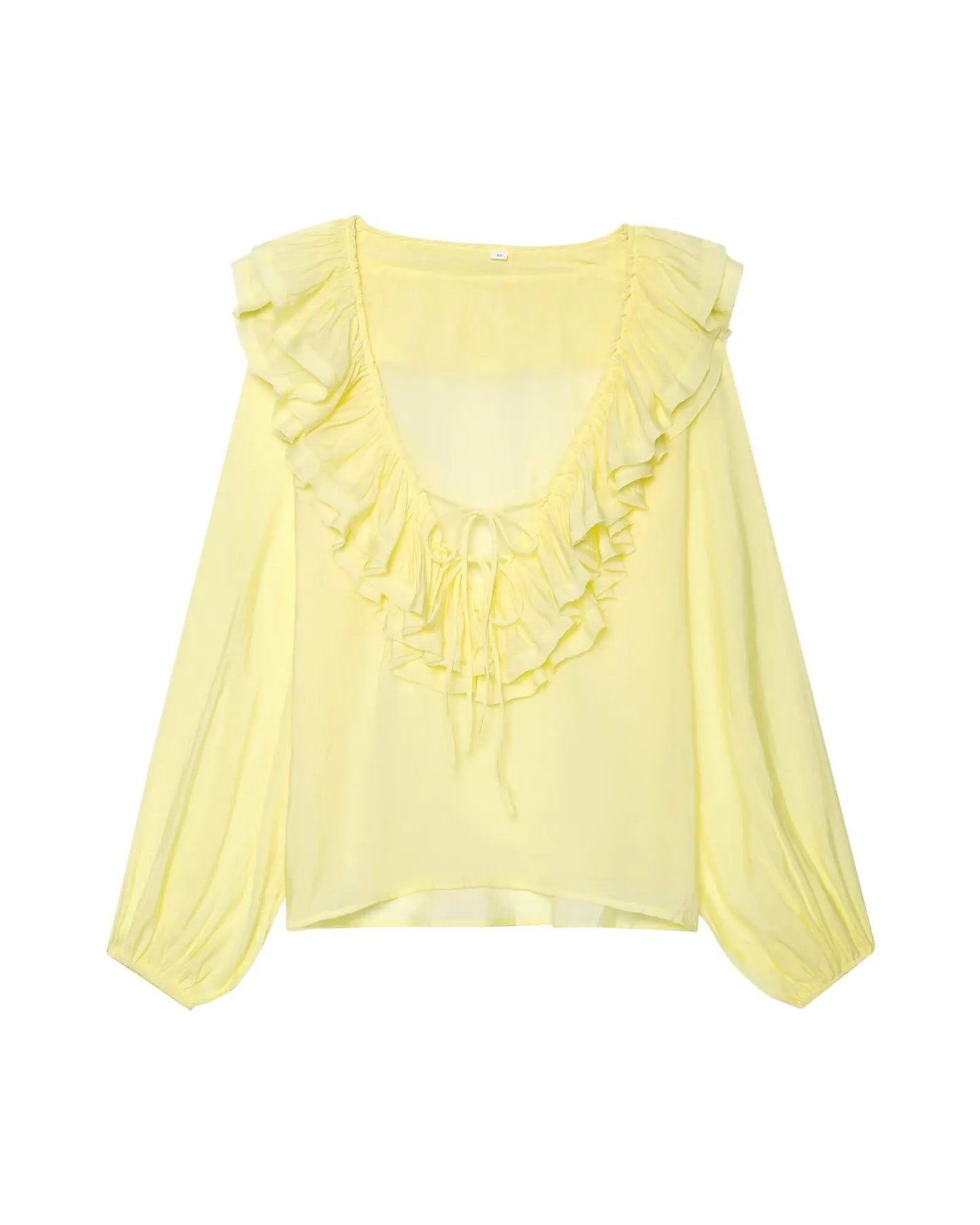 Women Fashion Long Sleeve V Neck Tierred Ruffles Loose Blouse Female Solid Color Casual Shirts Blusas Chic Tops LS6317