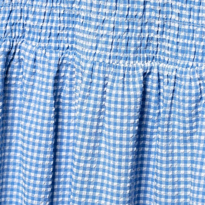 Dress for Women Fashion Summer New Plaid Fold Sleeveless O-neck Midi Vest Dresses French Chic Female Evening Clothing