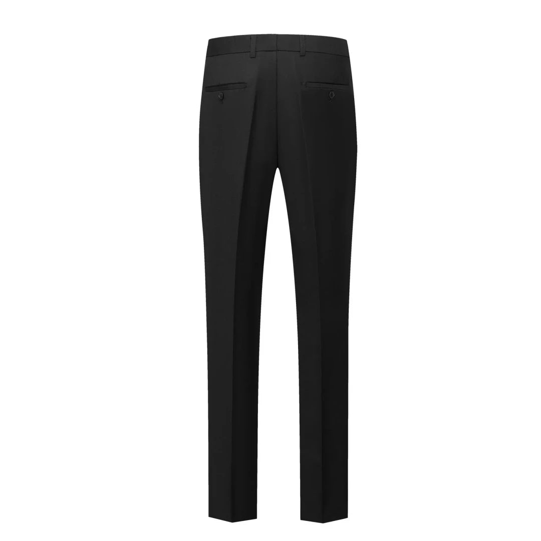 Men Suit 2 Pieces Black With Bright Lapel Double Button For Wedding Groom Banquet Party Business Work Casual Jacket And Pants