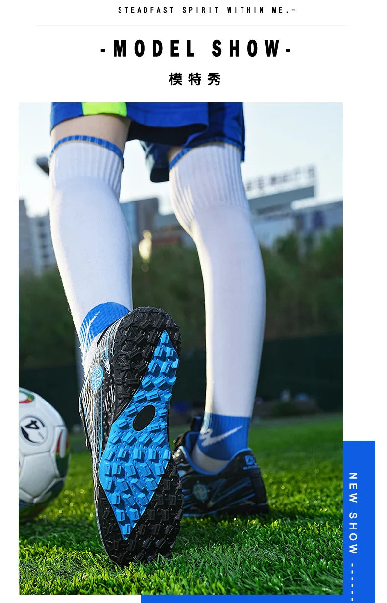 Kids Soccer Cleats Boys Girls Professional Football Shoes FG/TF Grass Training Non-Slip Athletic Sneakers Breathable Comfortable