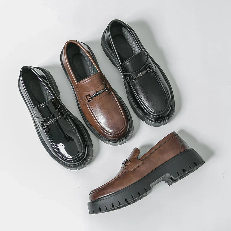 Trend Platform Casual Business Leather Shoes Men Formal Office Social Leather Loafers Male Derby Shoes Men's Dress Shoes