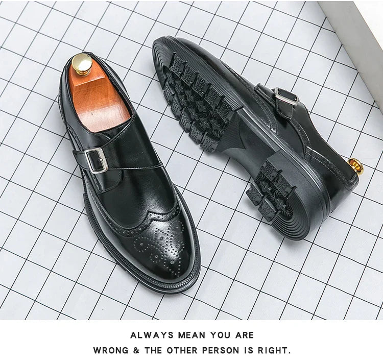 Fashion Formal Wedding Shoes Men Trend Casual Business Leather Shoes For Men High Quality Social Brogues Leather Shoes Male