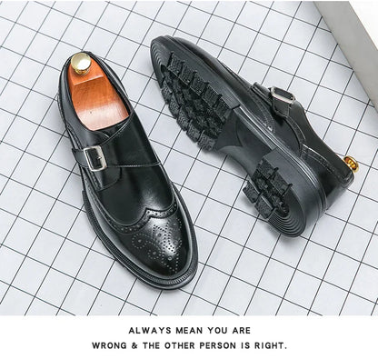 Fashion Formal Wedding Shoes Men Trend Casual Business Leather Shoes For Men High Quality Social Brogues Leather Shoes Male