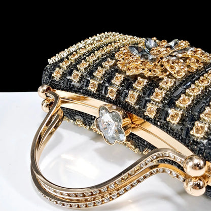Italian Design Rhinestone-encrusted Ladies Party Women Shoes And Bag  Nigeria Gold Mini Bag Women High Heels
