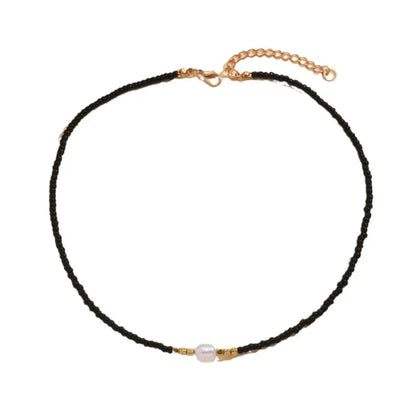 Vintage Bohemian Style Woven Rice Beads Beaded Necklace Women's Fashion Simple Design Holiday Party Accessories Gift