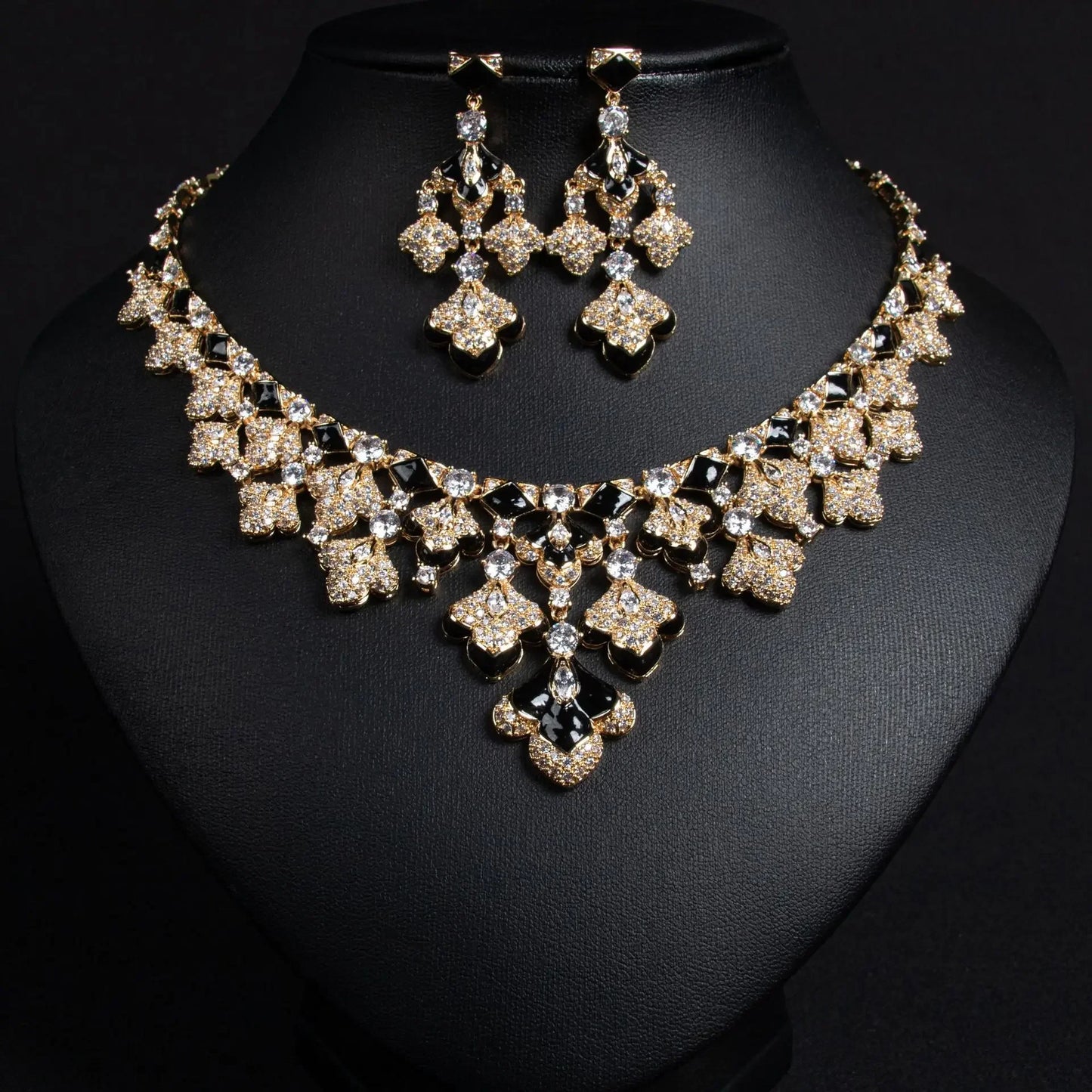 Pop Hot Stereo Jewelry Oil Painting Necklace Earrings Premium Multi-Color 2-Piece Wedding Travel Women's Holiday Gift M-1000