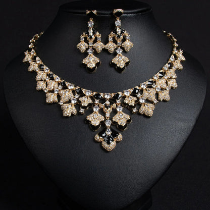 Pop Hot Stereo Jewelry Oil Painting Necklace Earrings Premium Multi-Color 2-Piece Wedding Travel Women's Holiday Gift M-1000