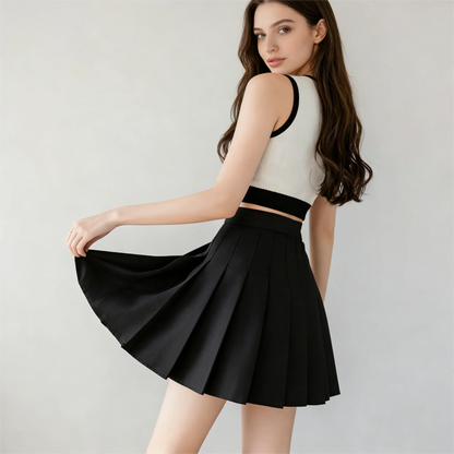 Sweet college style 2026 summer new pleated skirt high waist slimming versatile safety pants half skirt anti slip short skirt