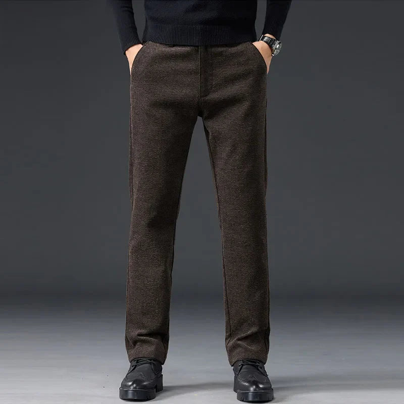 Men's Slim Fit Chenille Long Pants Advanced Business Casual Trousers Trend Autumn Comfortable Daily Wear Male Clothing
