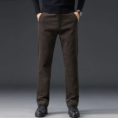 Men's Slim Fit Chenille Long Pants Advanced Business Casual Trousers Trend Autumn Comfortable Daily Wear Male Clothing