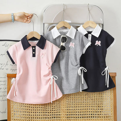 Girls Dresses Summer New Children Polo Shirts Dress For Baby Casual Clothes Kids Sports Costume Dress Outfits Girls