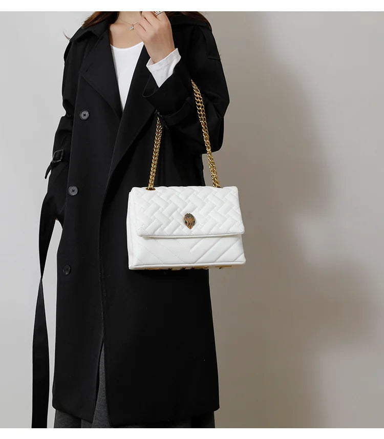 2026 New Chain Bag Textured Rhombus Embroidery Thread Single Bag Versatile Single Shoulder Crossbody Hot Selling Women's Bag