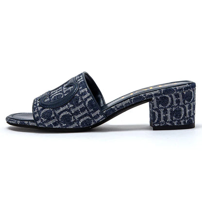 Slippers New summer Brand Fabric Low Heel Sandals Outdoor Business Commuter Women's Shoes 2024