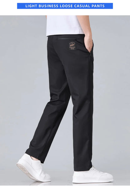 Fashion New in Men's Casual Pants Straight Slim Thin Korean Breathable Comfortable Brand Male Clothing Summer Trousers