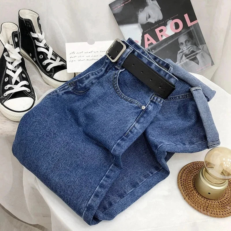 High Waist Harlan Denim Jeans Straight Leg Loose Fit