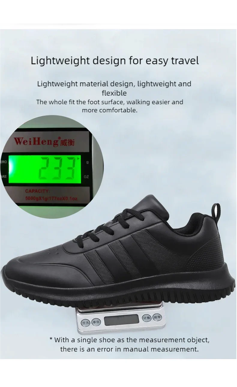 Chef shoes four season soft-sole anti-slip oil-proof waterproof portable kitchen work shoes fashion plus size casual men's shoes