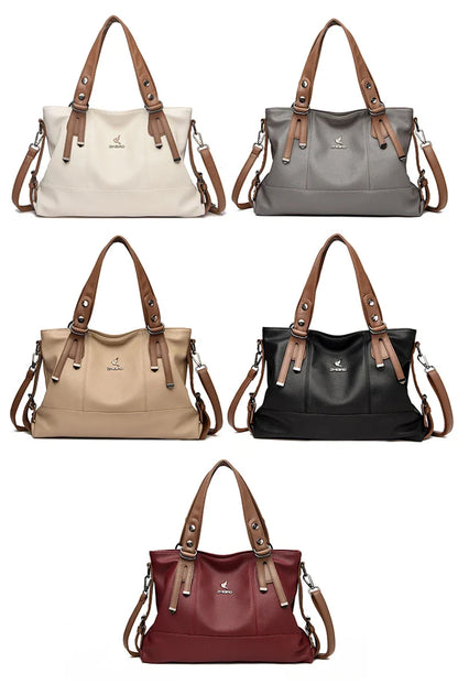 100% Cow Leather Handbag Women Genuine Leather Shoulder Bags Natural High Quality Cowhide Crossbody Large Capacity Messenger Bag