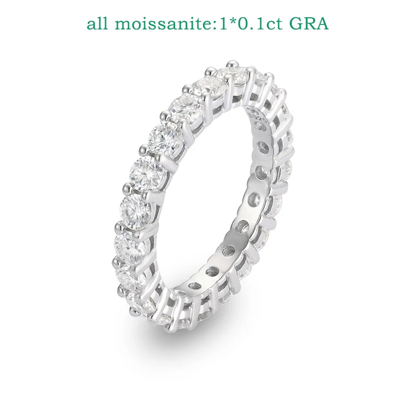 3mm Certified Moissanite Rings for Women Full Diamond Sparkling Bride Jewelry Wholesale 100% 925 Sterling Silver 9 Color