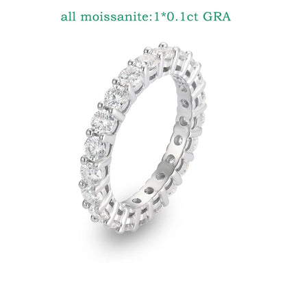 3mm Certified Moissanite Rings for Women Full Diamond Sparkling Bride Jewelry Wholesale 100% 925 Sterling Silver 9 Color