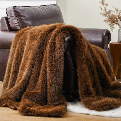 Fluffy Soft Blankets Luxury Fur blanket for Bed Sofa Mink Faux Fur Throw and Blankets Large Warm Blanket for Home Decor
